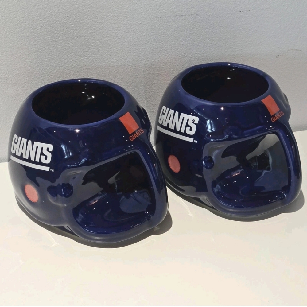 Vintage New York Giants Helmet Mugs Lot Of 2 Team NFL Sports Concepts 1986 Blue